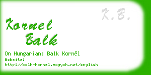 kornel balk business card